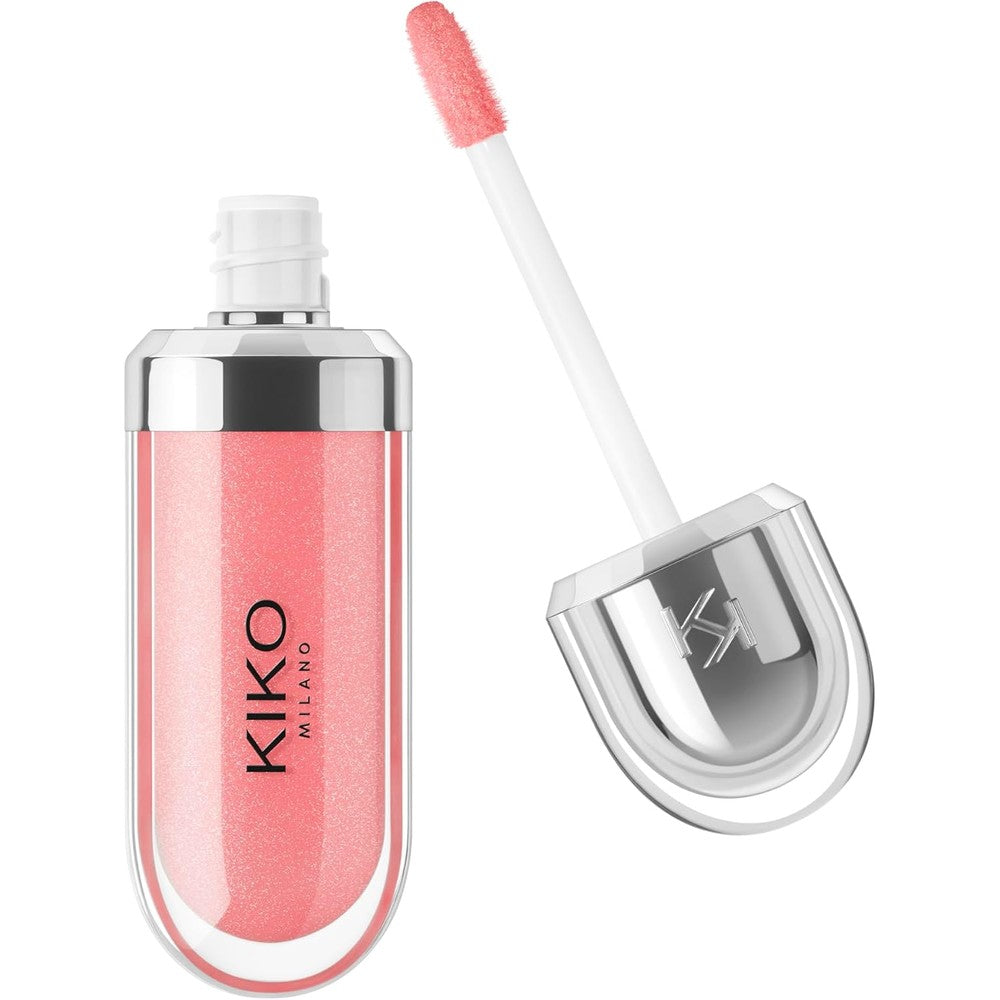 Kiko Milano 3D Hydra Lip Gloss High Shine Hydrating Plumping Non Sticky Moisturizing Lip Makeup 07 Pink Magnolia 6.5 Milliliters