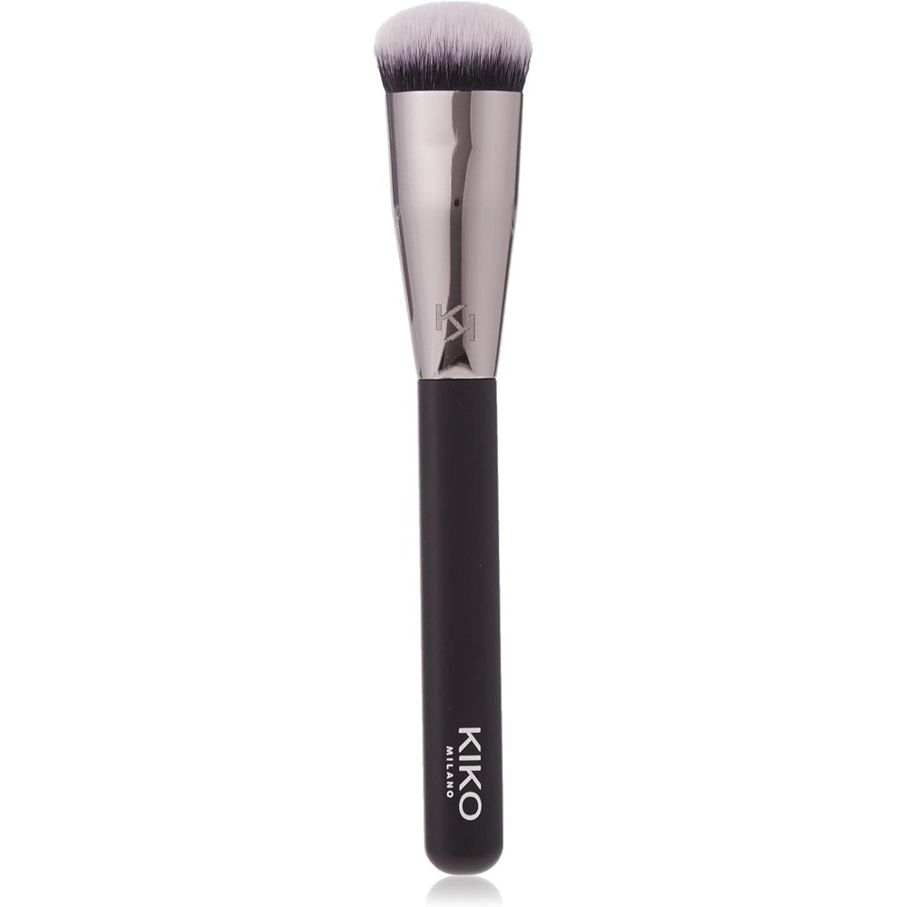 Kiko Milano Face 11 Contouring Brush Compact Synthetic Fiber Sculpting Brush For Cream And Powder Products Black