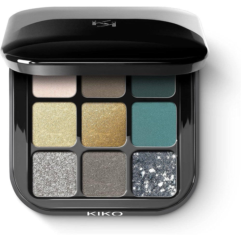 Kiko Milano Glamour Multi Finish Eyeshadow Palette With Nine Shades In Diverse Finishes