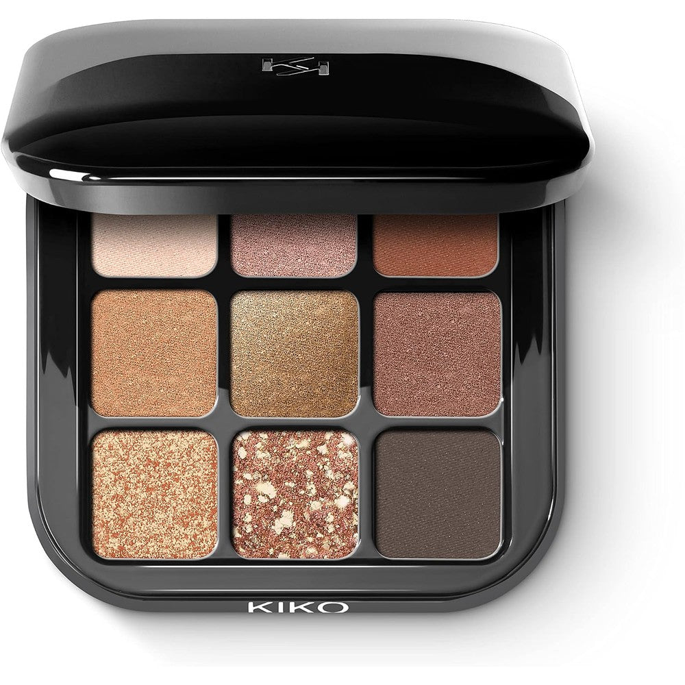 KIKO Milano Glamour Multi Finish Eyeshadow Palette 02 Sunset Vibes Nine Pigmented Shades Matte Pearly Metallic And Sparkly Finishes