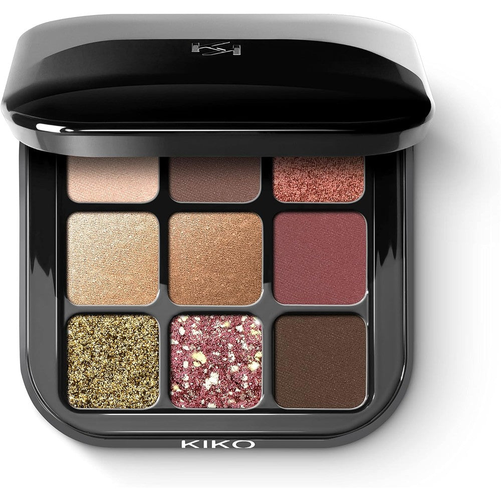 Kiko Milano Glamour Multi Finish Eyeshadow Palette 03 Burgundy Notes 9 Shades