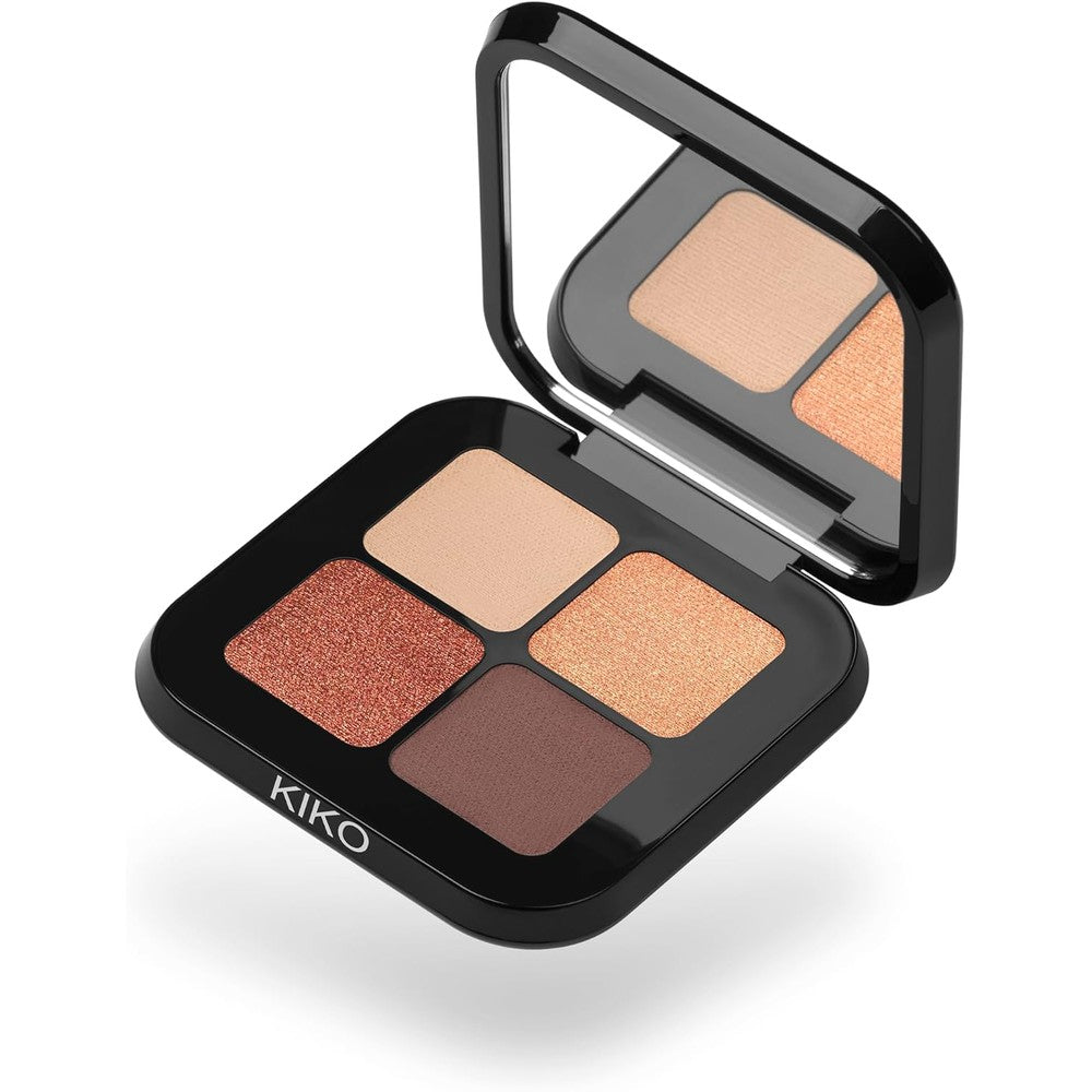 Kiko Milano Bright Quartet Eyeshadow Palette 03 Burgundy With Four Baked Eyeshadows For Wet And Dry Use