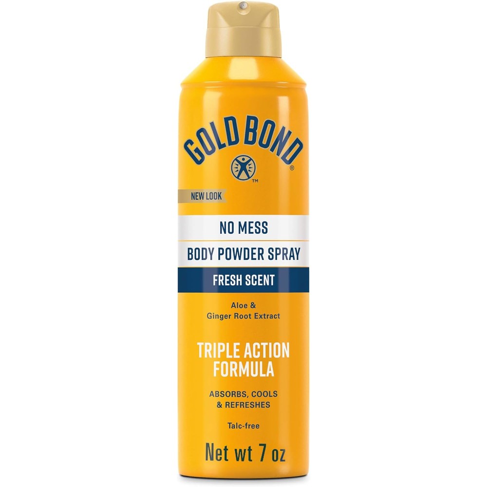 Gold Bond No Mess Talc Free Body Powder Spray Fresh Scent Triple Action Formula Seven Ounce For Cooling Relief And Moisture Control