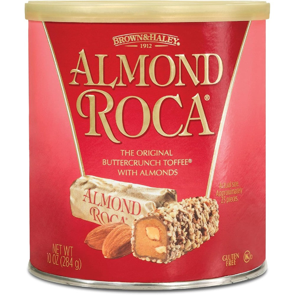 Almond Roca Original Buttercrunch Toffee 10 Ounce canister front view