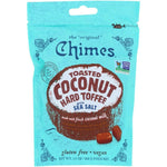 Chimes Toasted Coconut Hard Toffee Bag front view showcasing vegan credentials