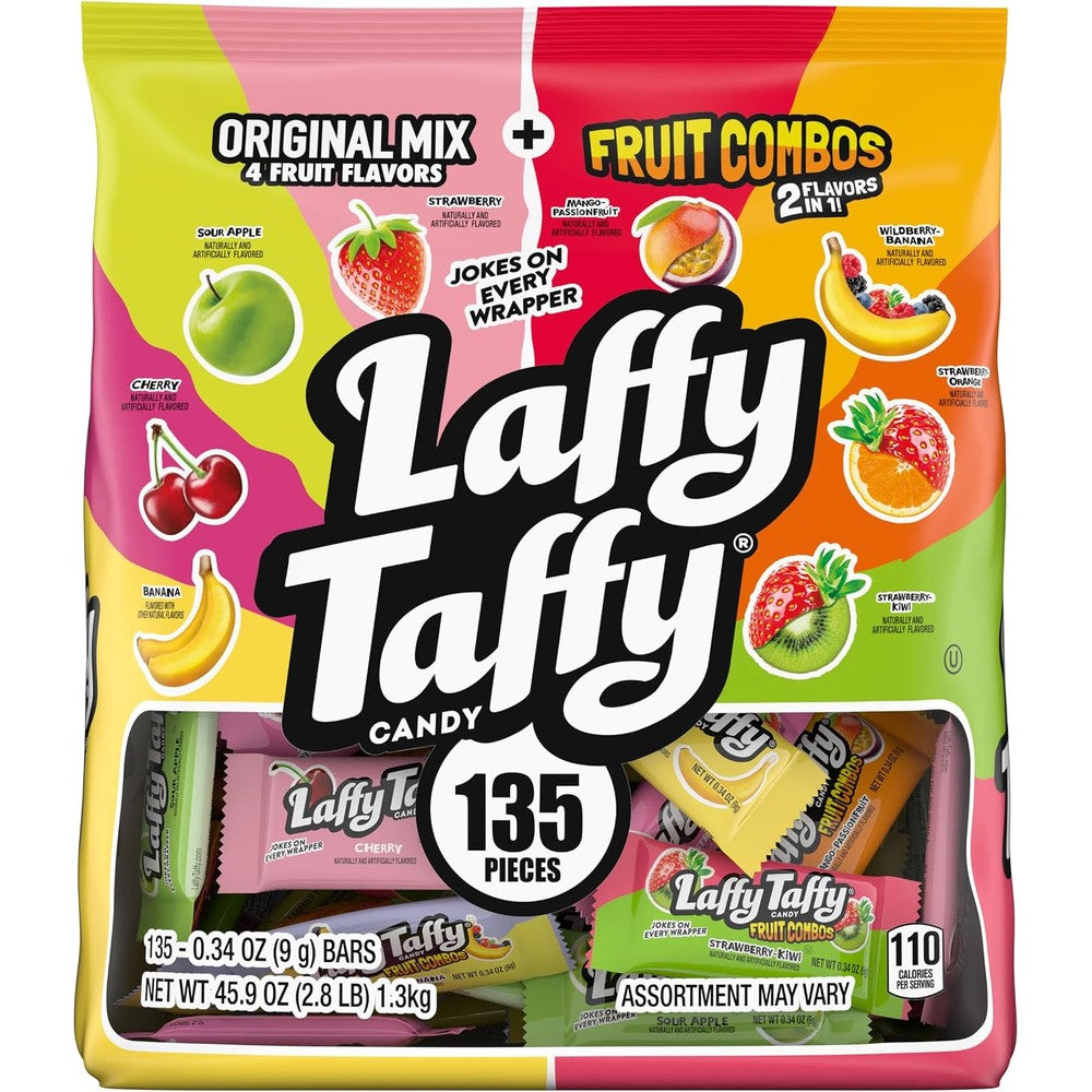 Laffy Taffy Assorted Mini Bars 45.9 Ounce bulk candy bag front view