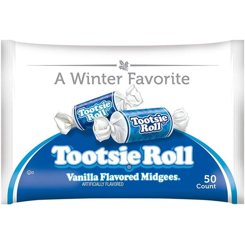 Tootsie Roll Vanilla Midgees Limited Edition 12 Ounce Bag front view authentic imported candy