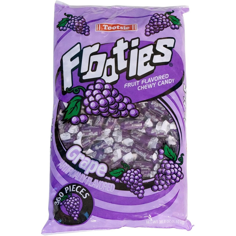 Tootsie Roll Frooties Grape Chewy Candy 360 Piece Bag front packaging import