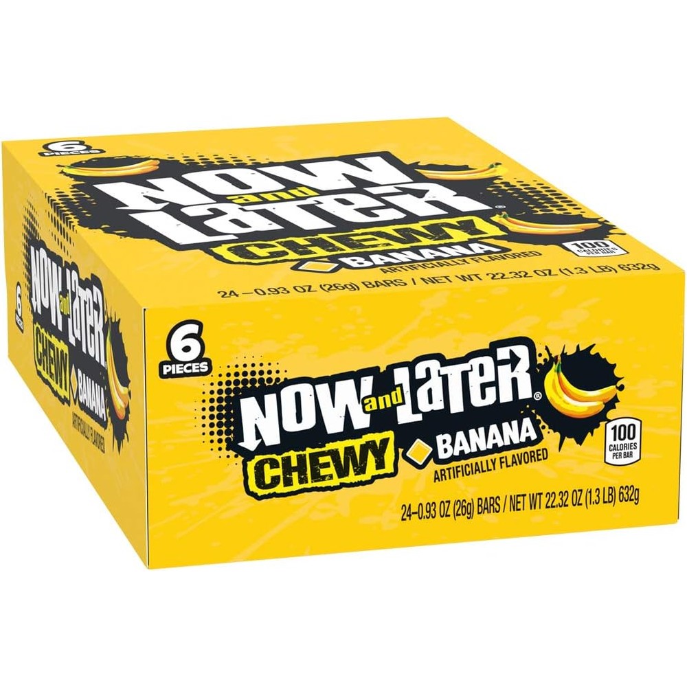 Now and Later Chewy Candy Banana Flavor front view packaging box