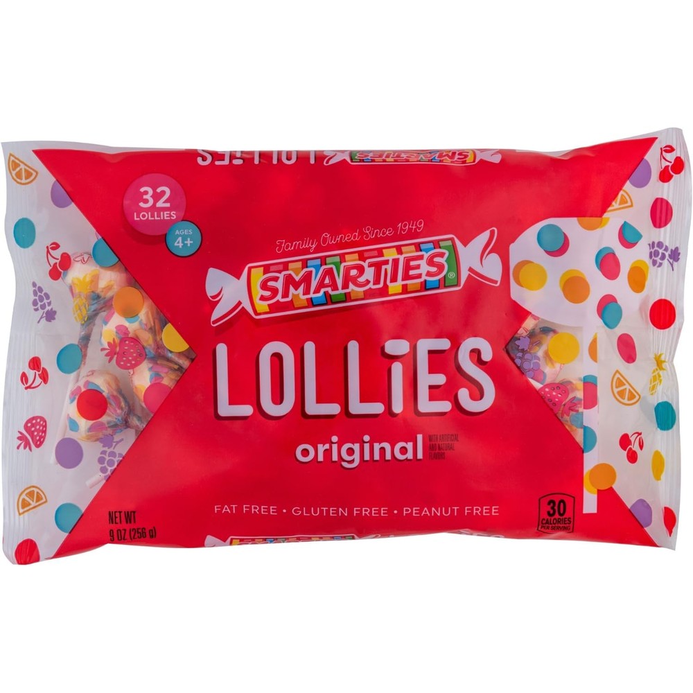 Smarties Double Lollies 9 Ounce bag front view authentic American candy