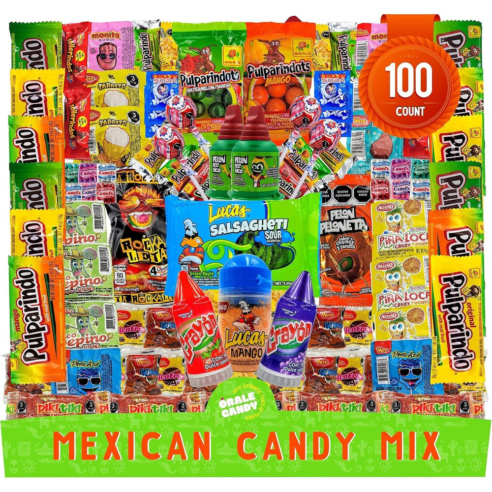 Orale Candy Mexican Candy Mix Assortment front view box displaying variety snacks.