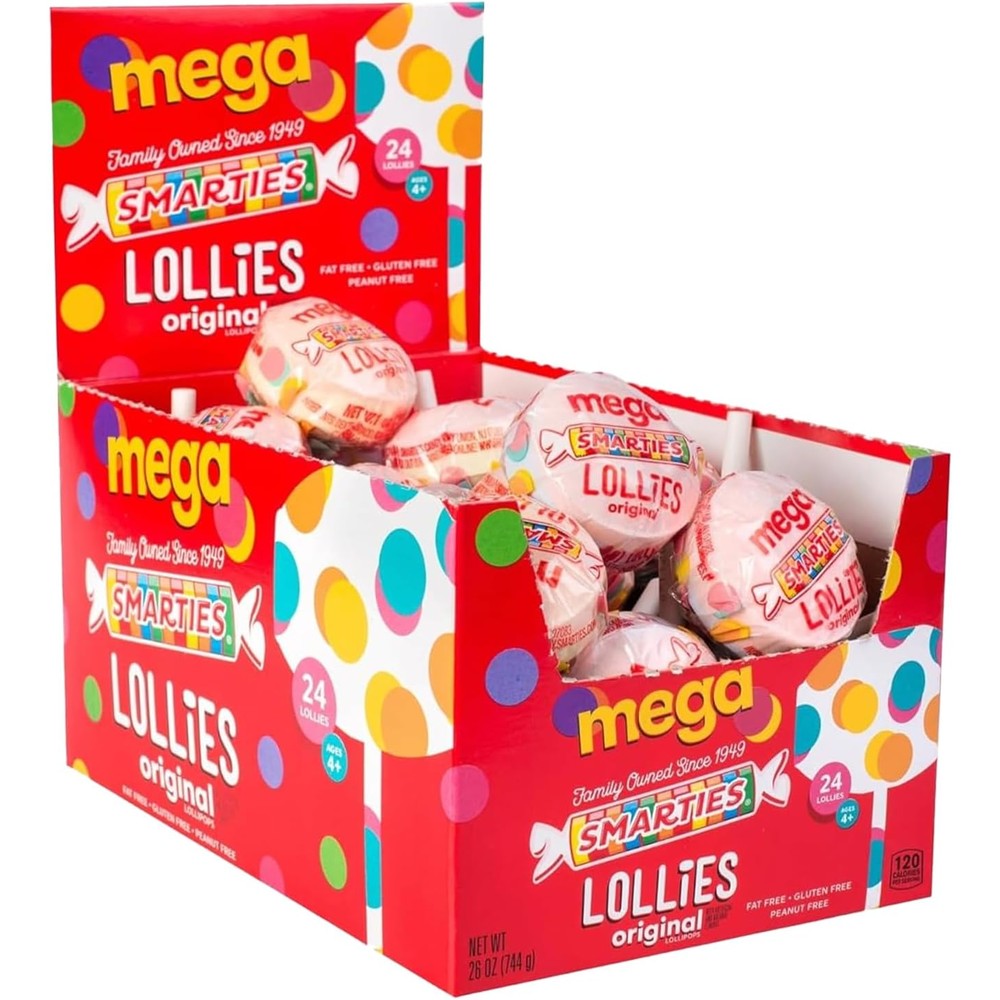 Smarties Double Lollies Mega 24 count box front view display