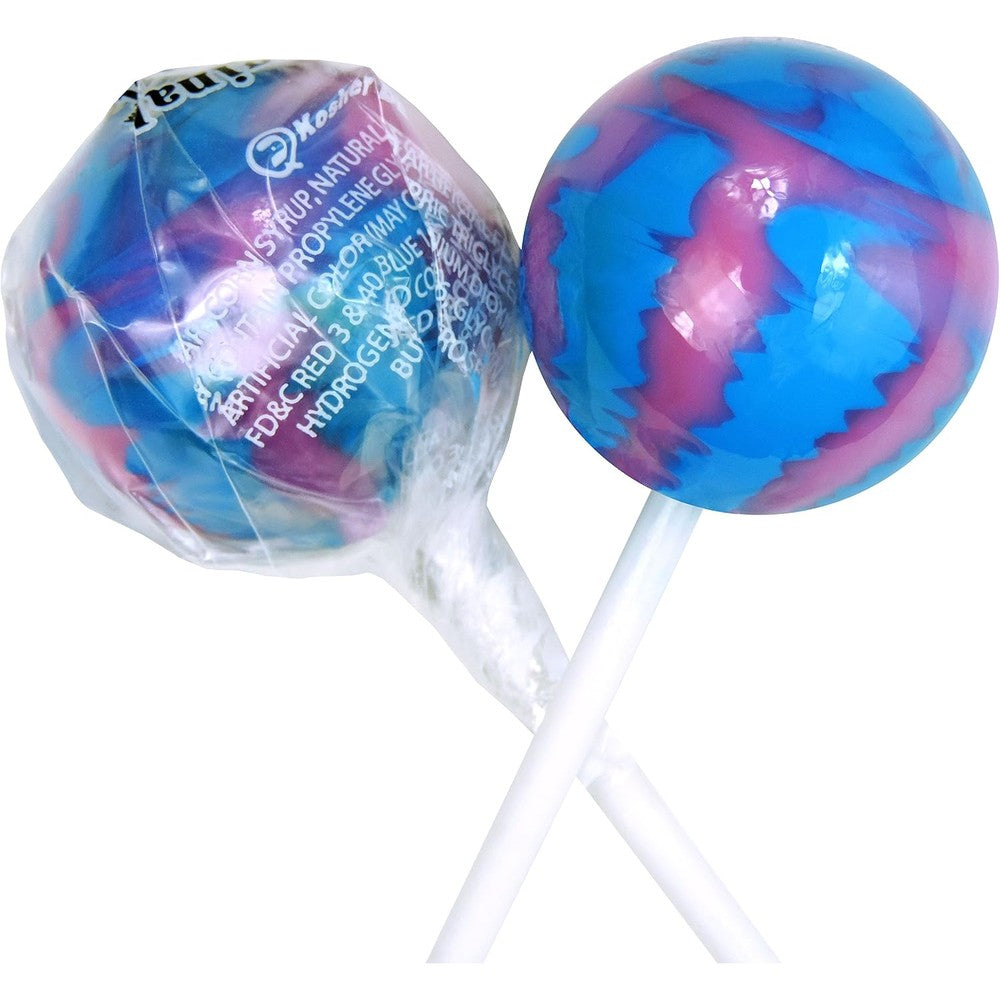 Original Gourmet Lollipops Cotton Candy front view of the 30 count packaging