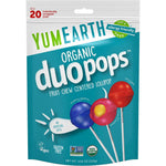 YumEarth Organic Duo Pops front view bag of allergen friendly lollipops