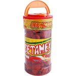 Betamex Tarugo Candy Tamarind Flavor With Spicy Chili 1.5 Kilograms 3.3 Pounds Authentic Mexican Treat In Vitrolero Container