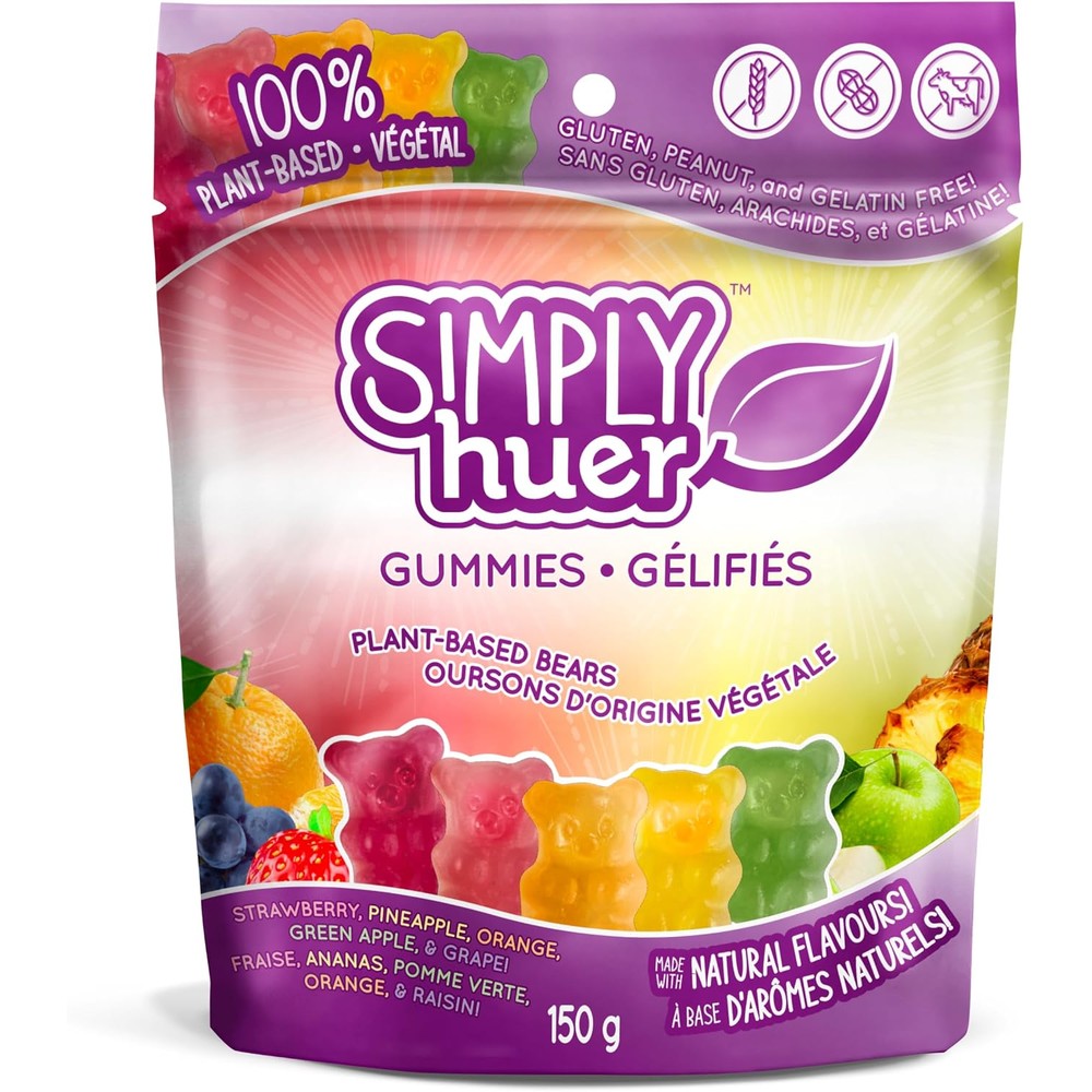 Huer Simply Huer plant-based gummy bears 3 pack front view