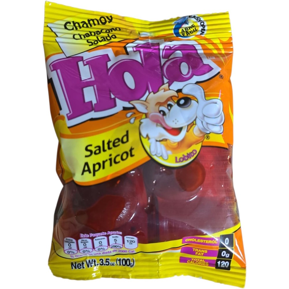 Hola Lobito Chamoy Rojo Saladulces Salted Apricots Authentic Mexican Fruit Candy 3.5 Ounce