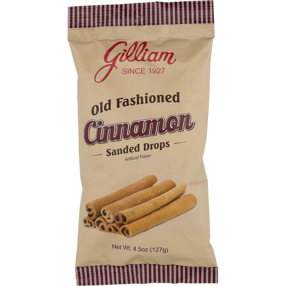 Gilliam Old Fashioned Sanded Cinnamon Drops 4.5 ounce bag front view