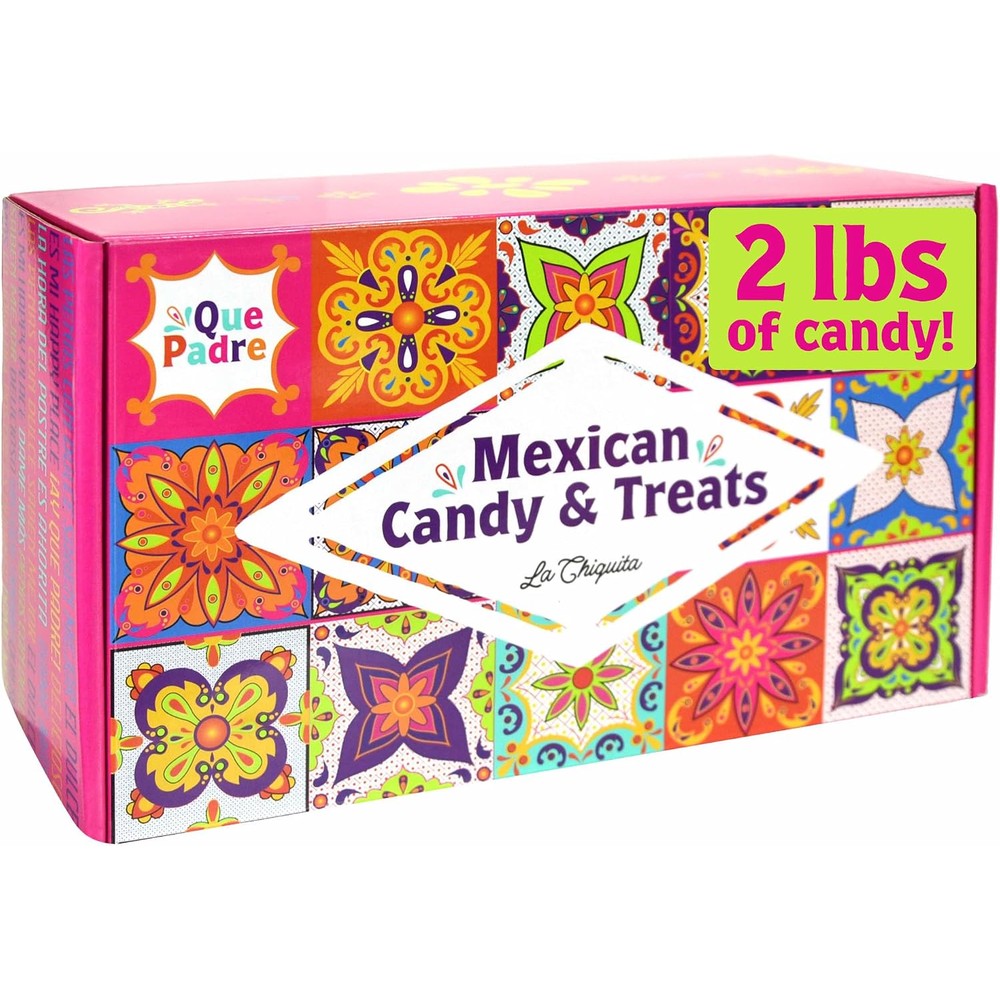 Que Padre Mexican Candy Variety Pack front view showing 2 pound box