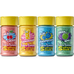 Pucker Powder Super Sour Topping Assortment Pack front view of four flavor pouches