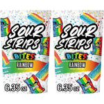 SOUR STRIPS Bites Rainbow candy bag front view showing the colorful packaging.