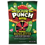 Sour Punch Bites Pickle Roulette front view of the five ounce imported candy bag.