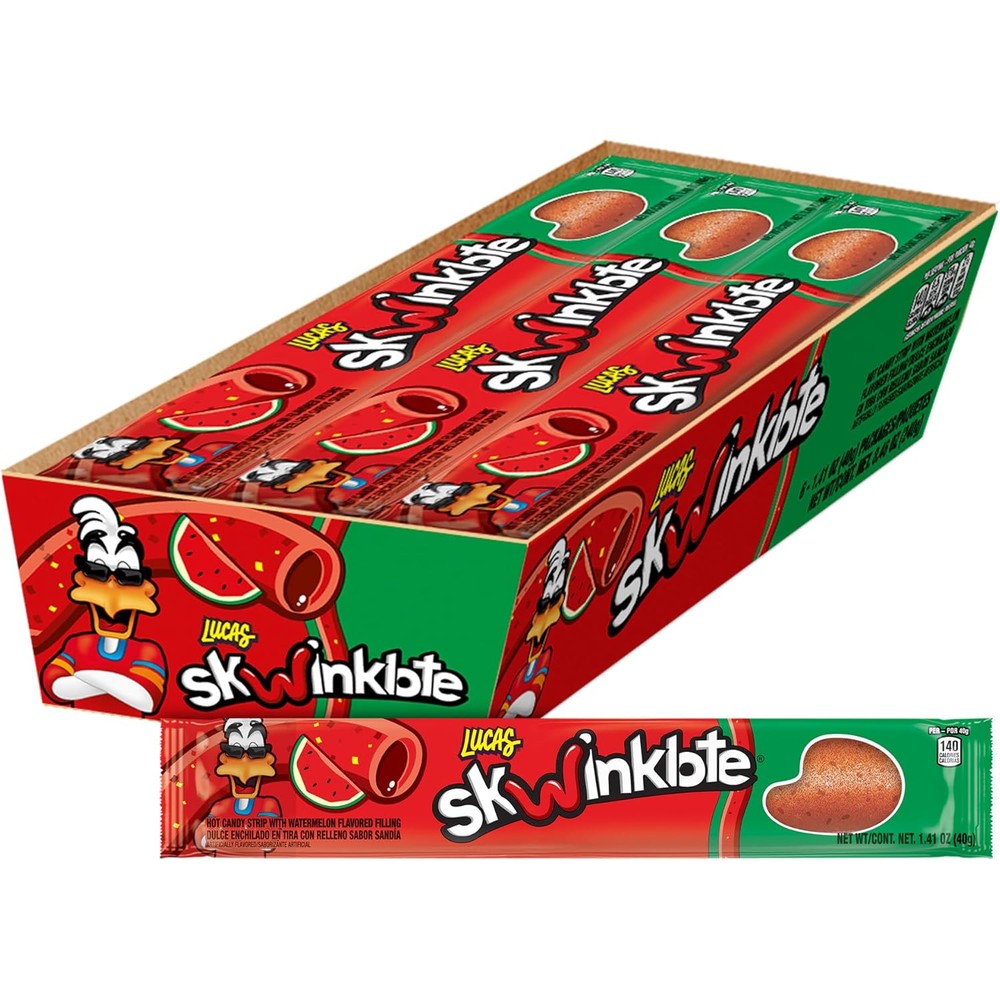 Lucas Skwinklote Watermelon candy strip package front view