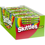 Skittles Sours Individually Wrapped Full Size Chewy Sour Candy Packs 24 Count Bulk Box 1.8 Ounce Packs
