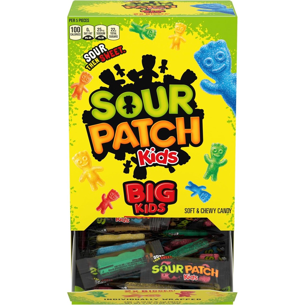 Sour Patch Kids Big Kids Individually Wrapped Soft And Chewy Gummy Candy Fruit Flavored Assorted Bulk Candy Sweet And Sour Treats 240 Count Box
