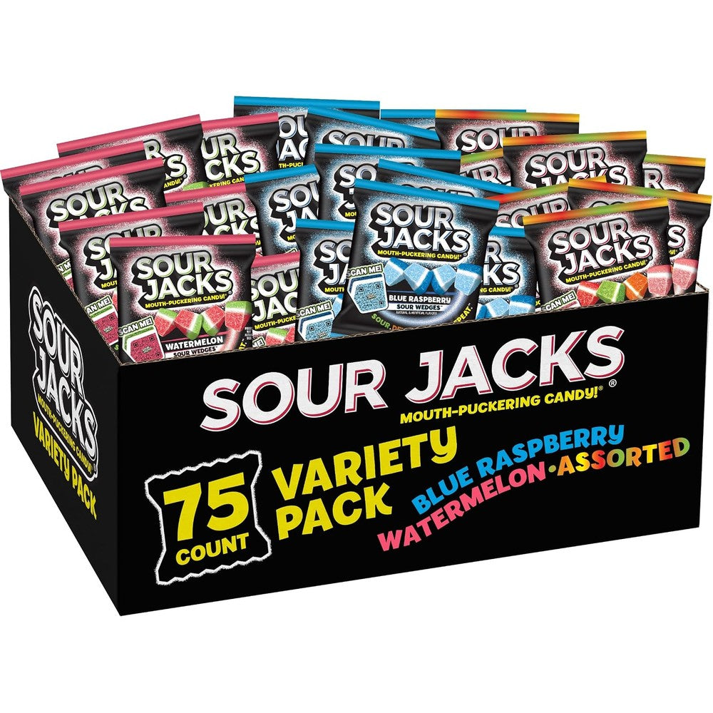 Sour Jacks Sour Gummy Candy Variety Pack front view of the packaging box