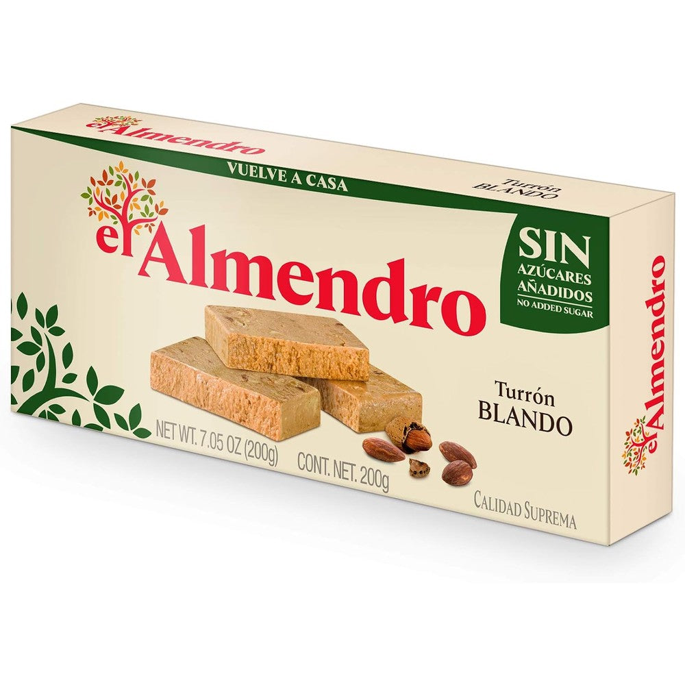 El Almendro Sugar Free Soft Almond Turron Traditional Spanish Nougat Calidad Suprema Sweetener Formulation 7.05 Ounce