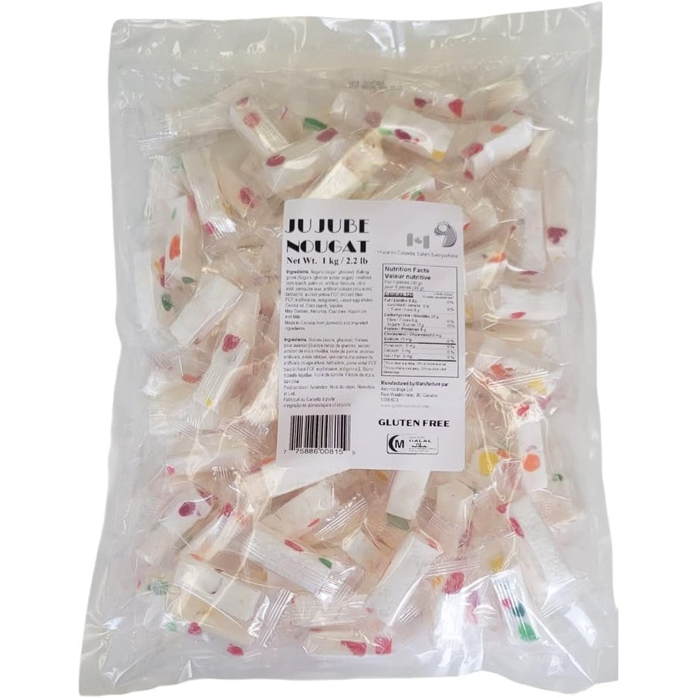 Golden Bonbon Italian Jujube Nougat Candy bulk bag front view showing soft chewy treats