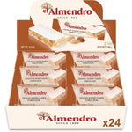 El Almendro Crunchy Almond Turron Duro display box front view showcasing traditional Spanish candy.