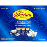 Ferrara Torrone Assorted Almond Honey Nougat Candy Gift Box With Vanilla Orange And Lemon Flavors Seven Point Six Two Ounce Two Hundred Sixteen Grams