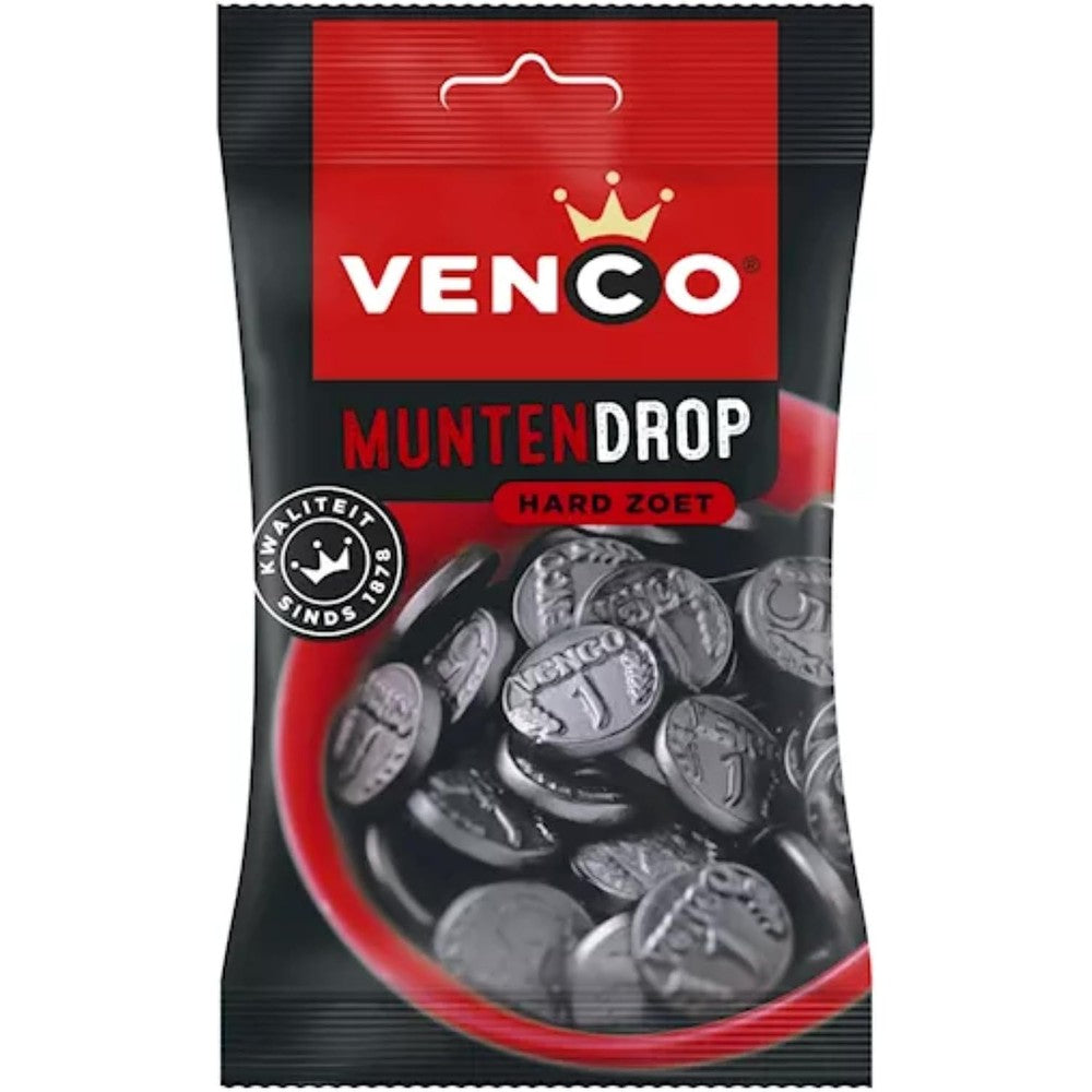 Venco Coins Hard Sweet Black Licorice bag front view buy imported candy India