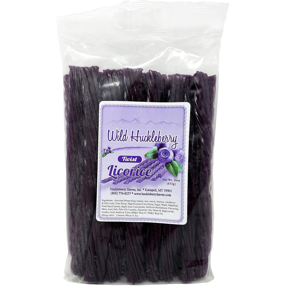 Intotal Huckleberry Haven Wild Huckleberry Licorice Twists sixteen ounce pack front view