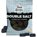 Gustaf's Dutch Licorice Coins Double Salt front view of the authentic 5.2 ounce snack bag.