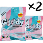 Bubs Goody Sour Ovals Raspberry Caramel two pack front view premium vegan candy