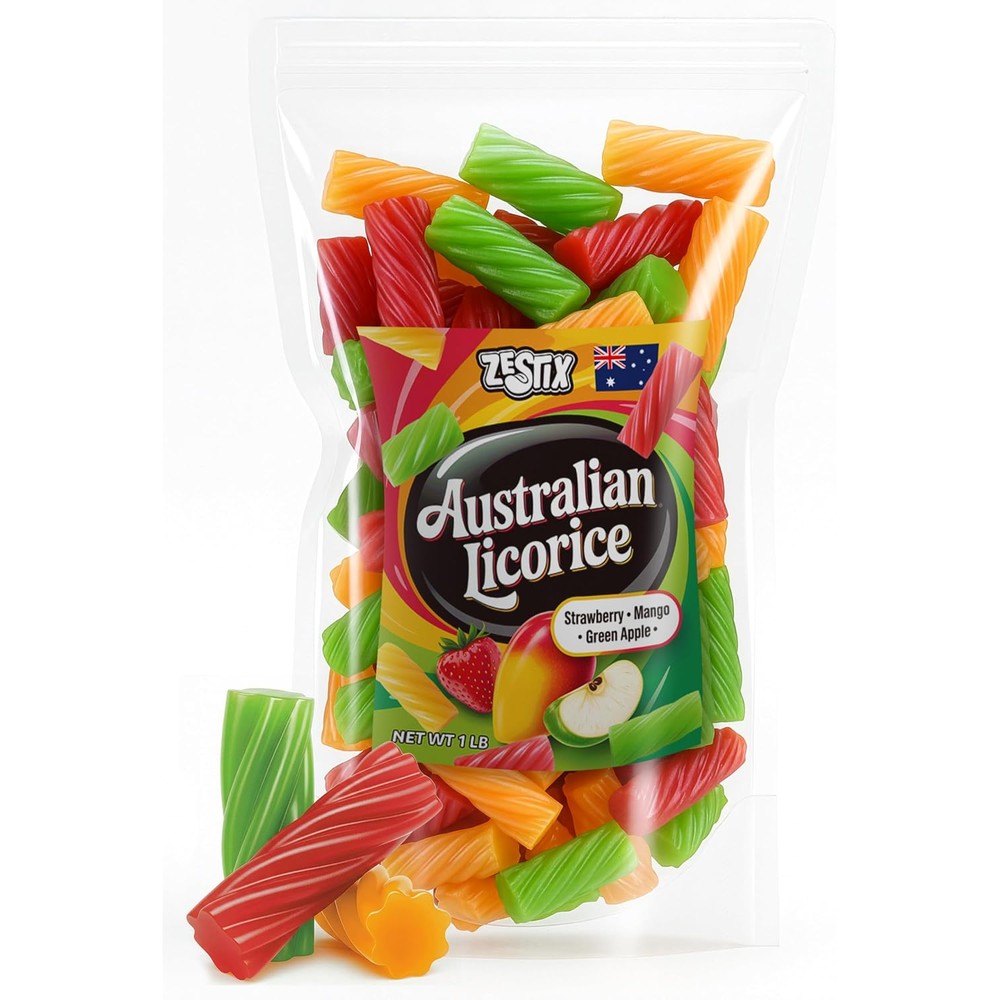 Sugarloo World Australian Licorice Candy mix one pound bag front view
