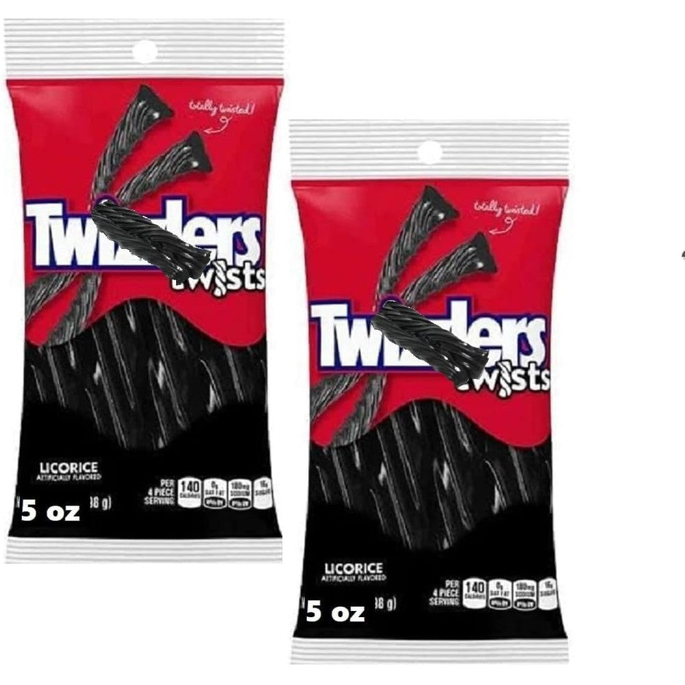 Twizzlers Black Licorice Twists candy pack front view