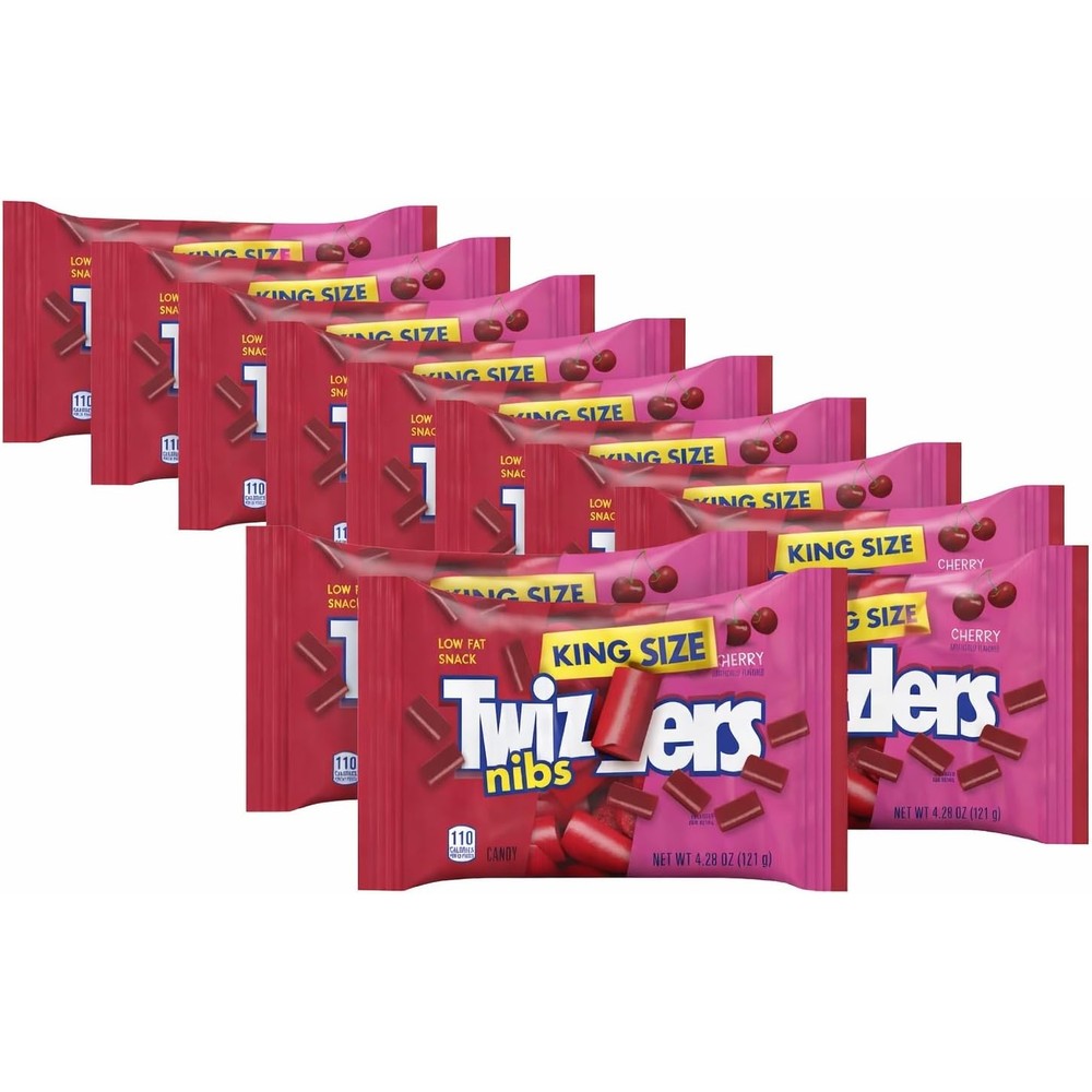 Munchique Twizzlers Licorice Nibs Cherry King Size front view showing the product packaging.