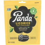 Panda Licorice Soft Chews Black 7 Ounce front view packaging showing vegan logo.
