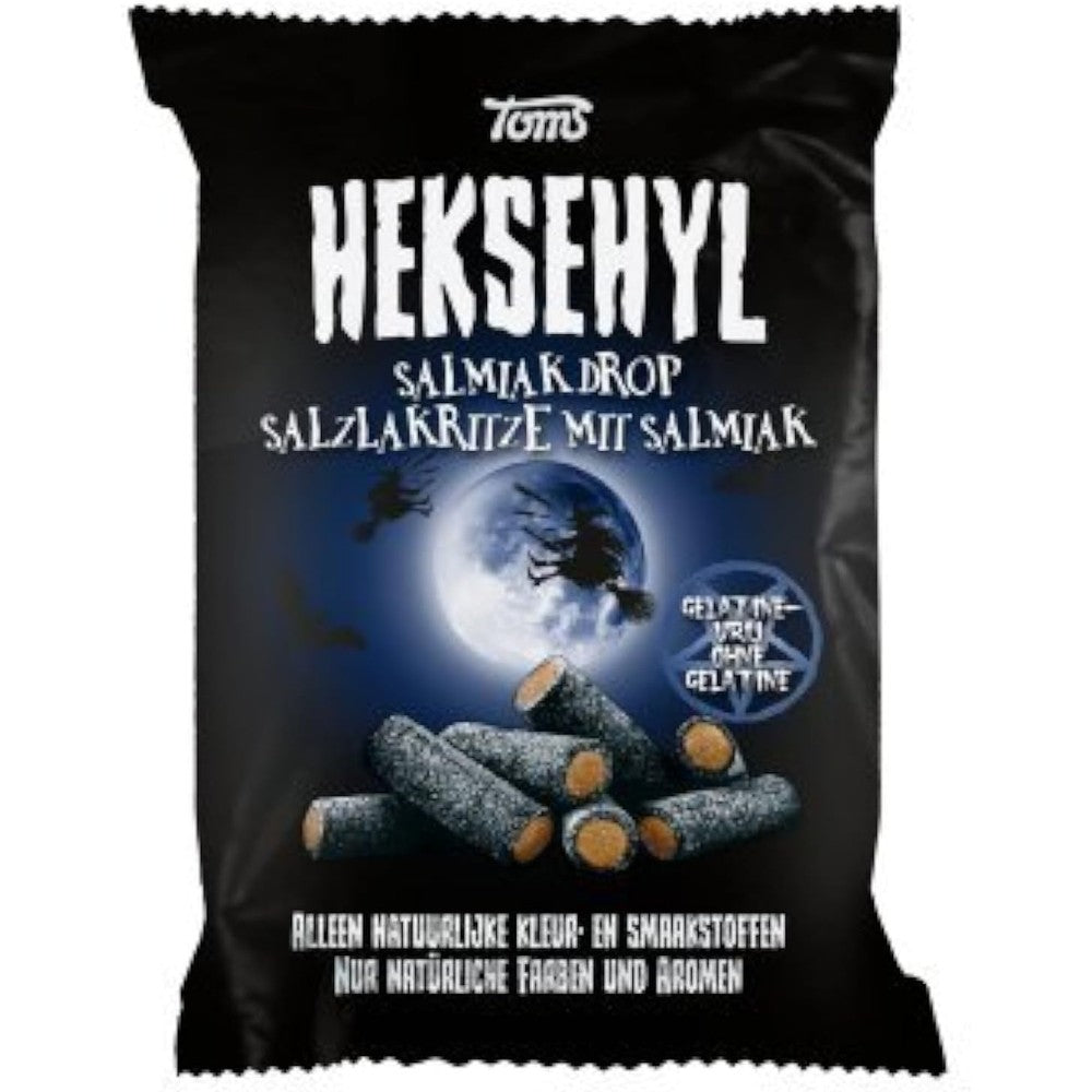 TOMS Pingvin Heksehyl Zout salty licorice sticks 10.6 ounce bag front view