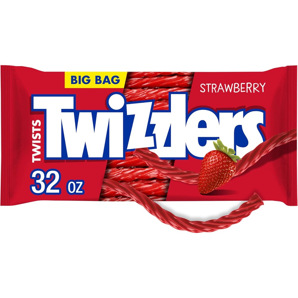 Twizzlers strawberry twists chewy candy thirty two ounce front view pack