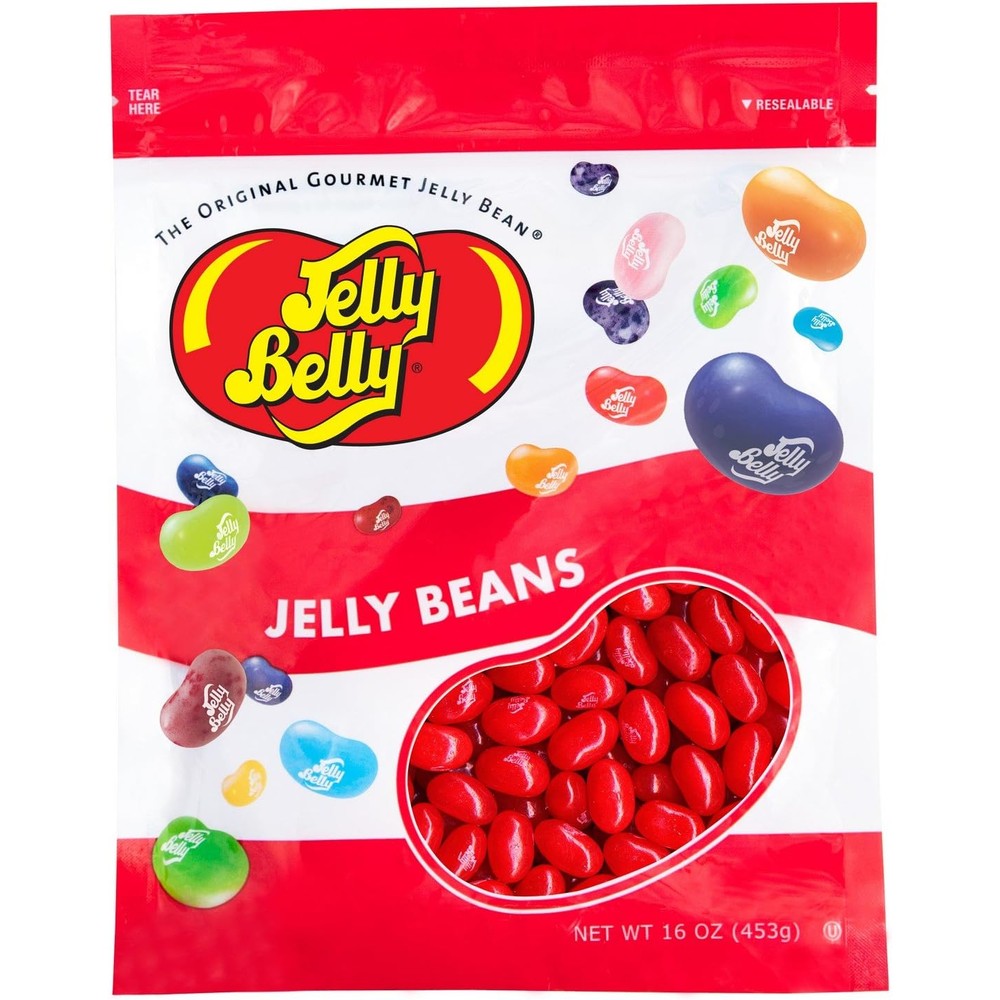 Jelly Belly Red Apple Gourmet Jelly Beans Authentic USA Imported Chewy Candy in Freshness Resealable Bag 16 Ounces 1 Pound Bag