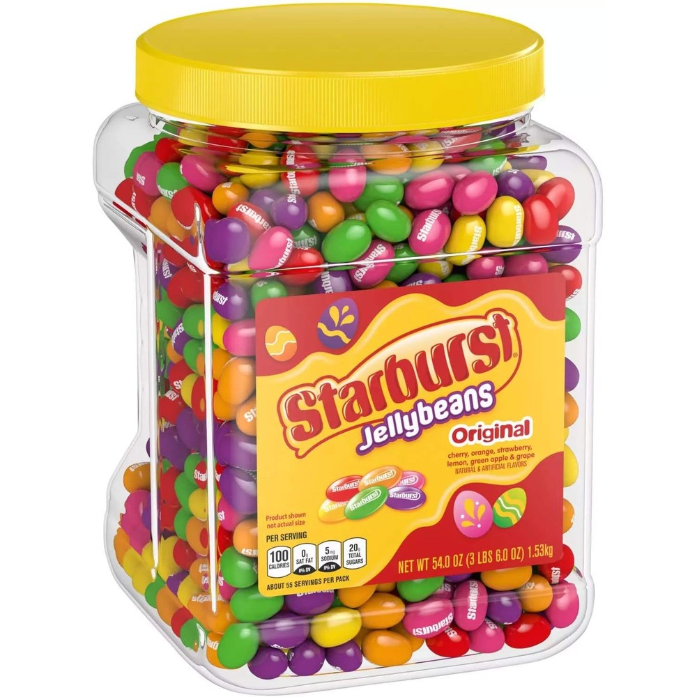 Starburst Jelly Beans Original Fruit Flavors front view pantry size jar