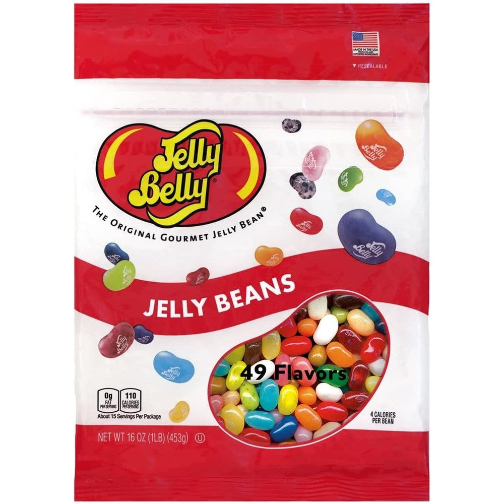 Jelly Belly 49 Assorted Jelly Beans 1 Pound front packaging view