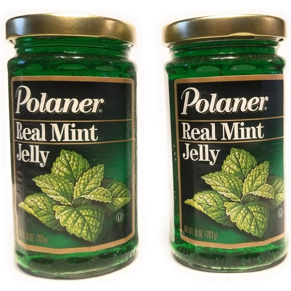 Polaner Real Mint Jelly ten ounce two pack front view authentic imported condiment jar