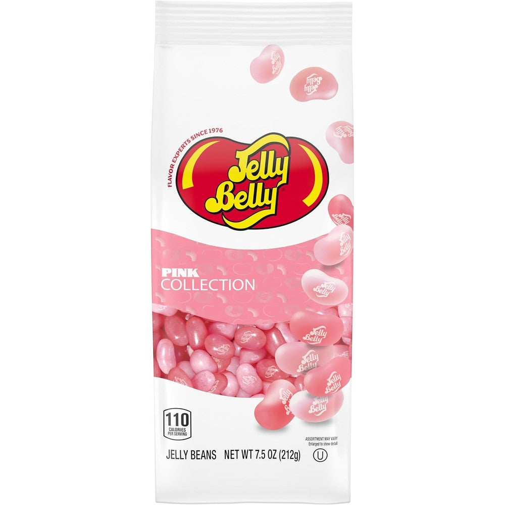 Jelly Belly Pink Color Collection 7.5 Ounce Bag front view authentic USA imported candy