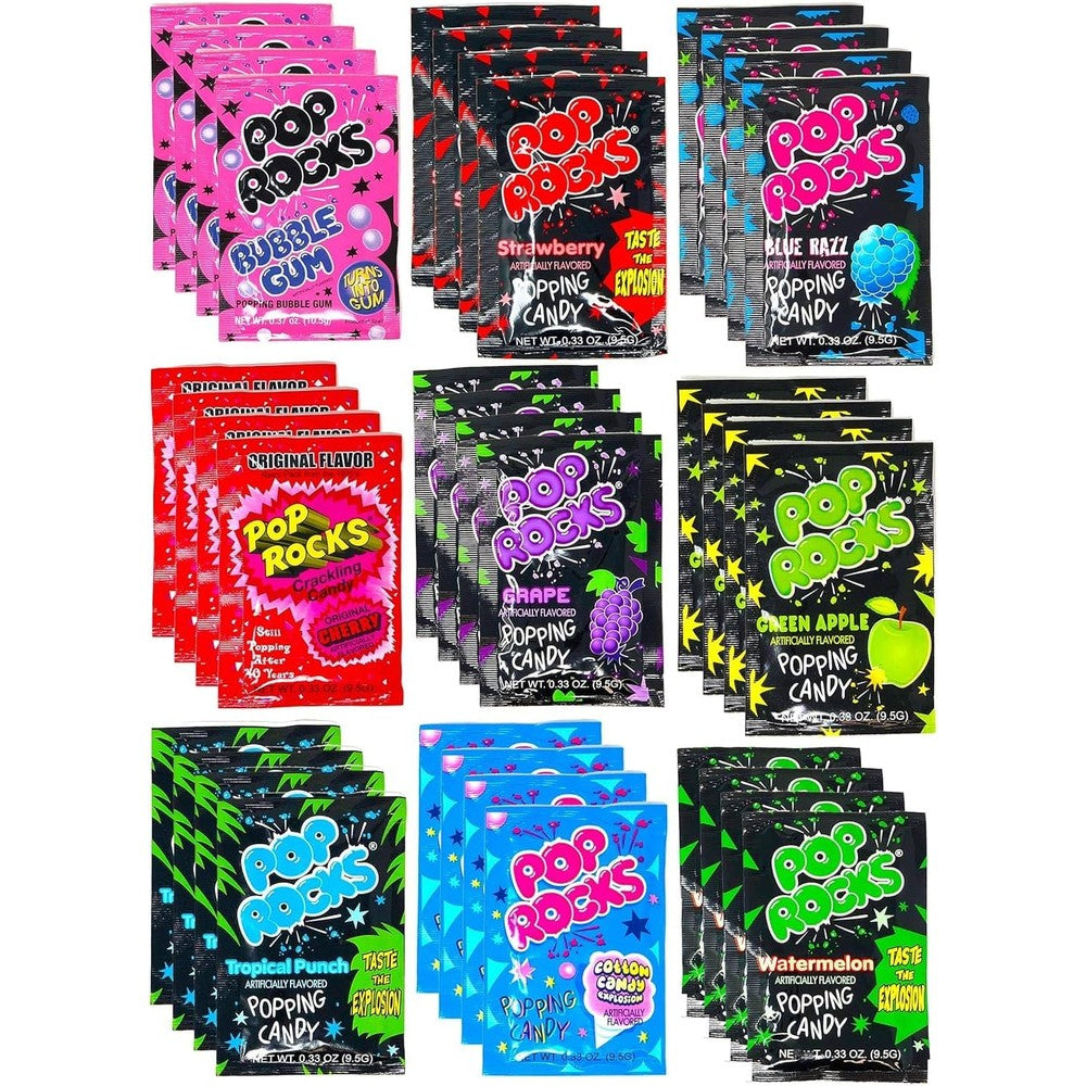Pop Rocks candy variety pack 36 count box front view